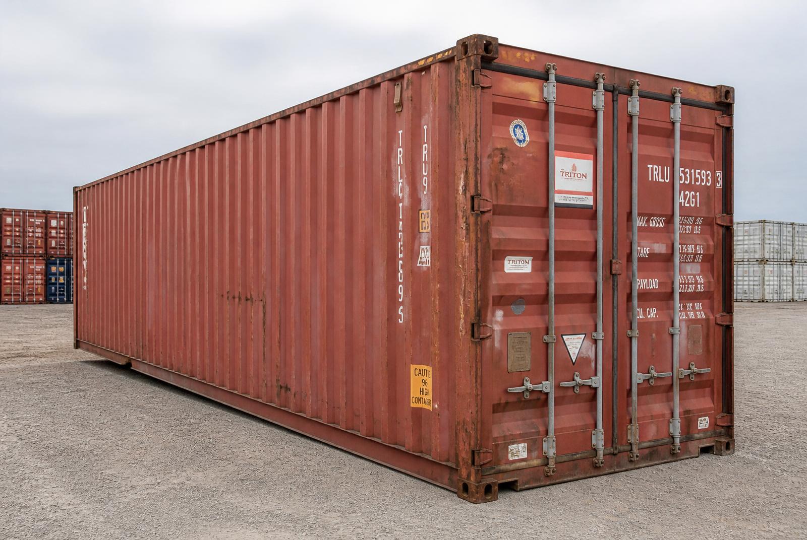 Used (Wind & Water Tight) 40' shipping container delivered to Danvers, MA